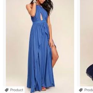 Cobalt blue halter maxi NWT Lulu’s